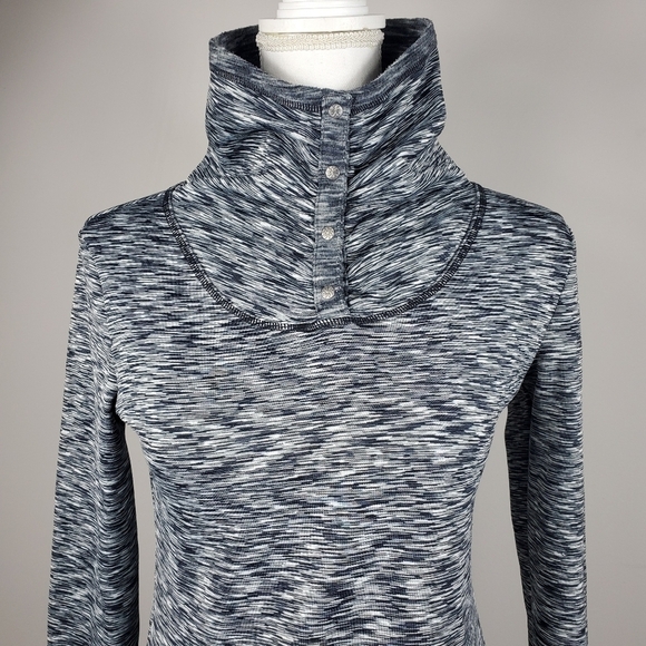 Athleta Space Dye Black Turtleneck Sweatshirt - Picture 2 of 12